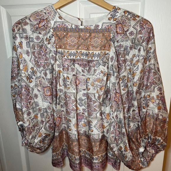 Anthropologie Flora Silk Blouse - Small - Picture 2 of 3
